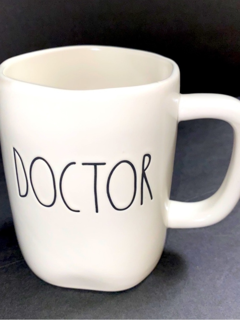 Rae Dunn Ivory Black Doctor Mug